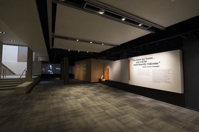 The museum displays start at the foot of the stairs